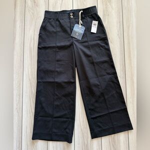 Democracy Ab Solution Skyrise Wide Leg Crop Trousers BLK Size 6P NWT STITCH FIX
